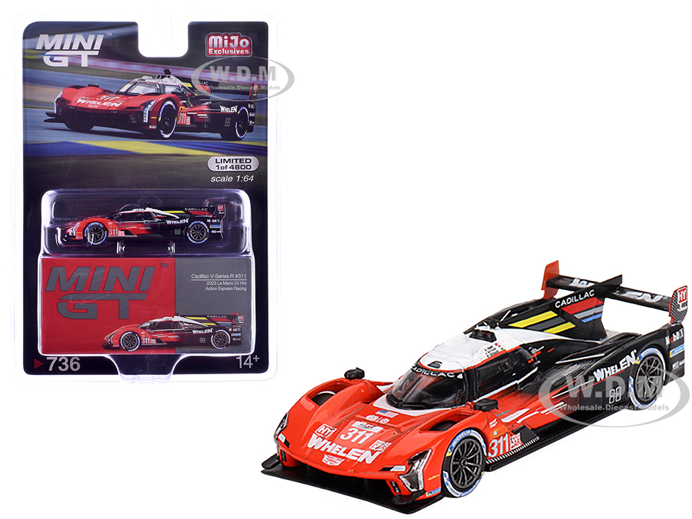 Cadillac V-Series.R #311 Jack Aitken - Pipo Derani - Alexander Sims Action Express Racing 24 Hours of Le Mans (2023) Limited Edition to 4800 pieces Worldwide 1/64 Diecast Model Car by Mini GT
