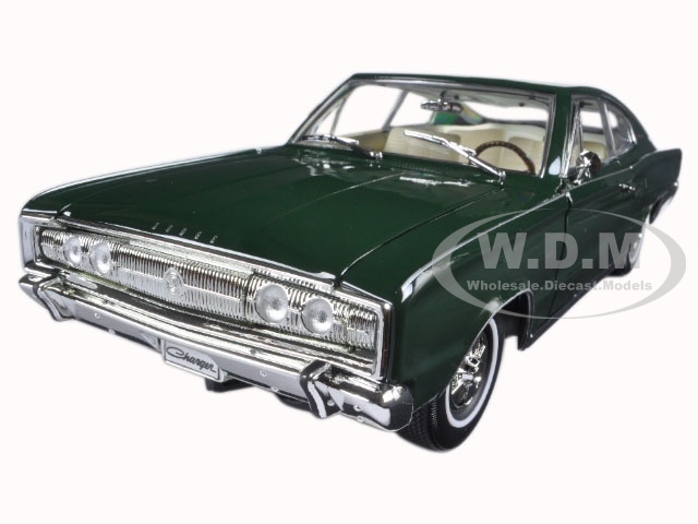 1966 Dodge Charger Green 1/18 Diecast Model Car By Road Signature