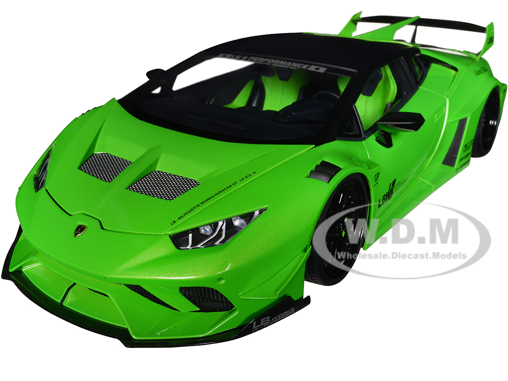 Lamborghini Huracan GT "LB-Silhouette Works" Pearl Green Metallic with Black Top 1/18 Model Car by Autoart