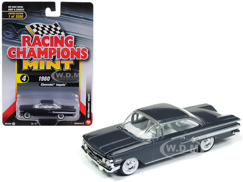 Image of 1960 Chevrolet Impala Shadow Gray Metallic Limited Edition to 3200 pieces Worldwide 1/64 Diecast Model Car by Racing Champions