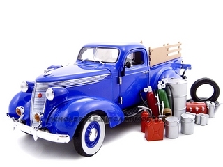 1937 Studebaker Pickup Truck Blue With Accessories 1/24 Diecast Truck By Unique Replicas