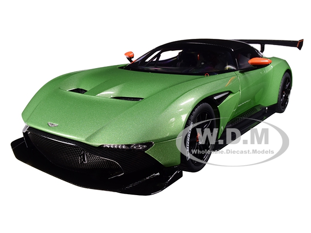 Aston Martin Vulcan Apple Tree Green Metallic With Orange Accents And Carbon Top 1/18 Model Car By Autoart