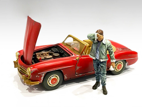 Auto Mechanic Sweating Joe Figurine for 1/18 Scale Models by American Diorama