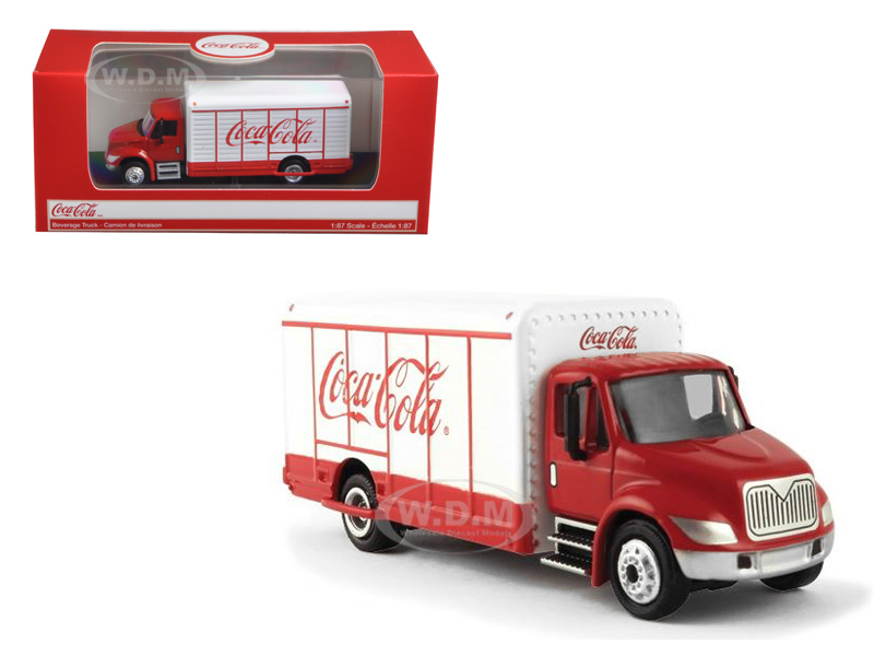 "coca-cola" Beverage Truck Red And White 1/87 Diecast Model By Motorcity Classics