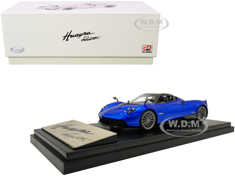 Pagani Huayra Roadster Blue Metallic with Carbon Accents 1/43 Diecast Model Car by LCD Models