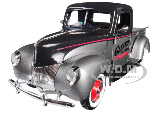 1940 Ford "Gleaner" Pickup Truck Silver with Black Top 1/25 Diecast Model Car by Speccast