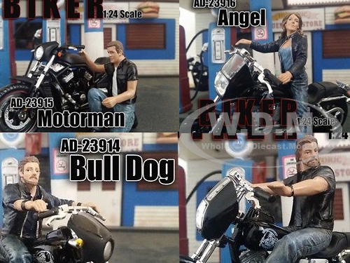 Image of Bikers 4 piece Figurine Set for 1/24 Scale Models by American Diorama