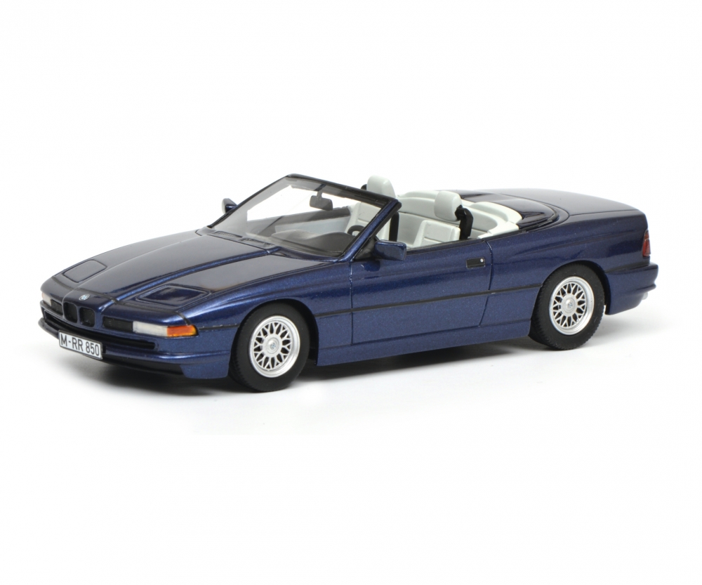 BMW 850i Cabriolet Blue Limited Edition to 500 pieces Worldwide 1/18 Model Car by Schuco