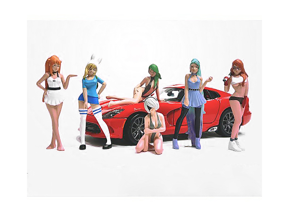 "Cosplay Girls" 6 piece Figure Set for 1/18 Scale Models by American Diorama