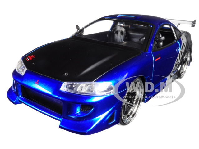 1995 Mitsubishi Eclipse Bride Blue JDM Tuners 1/24 Diecast Model Car By Jada