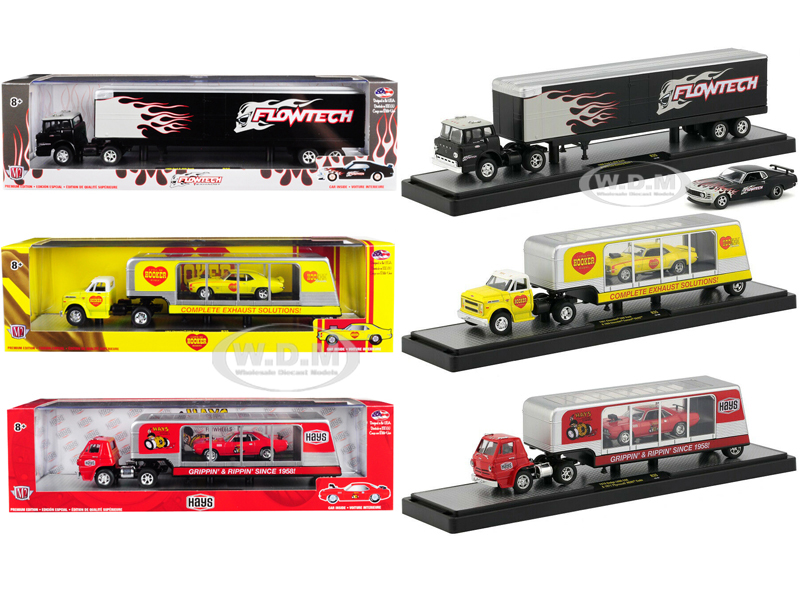 Auto Haulers Release 35 Set Of 3 Trucks Limited Edition To 5800 Pieces Worldwide 1/64 Diecast Models By M2 Machines
