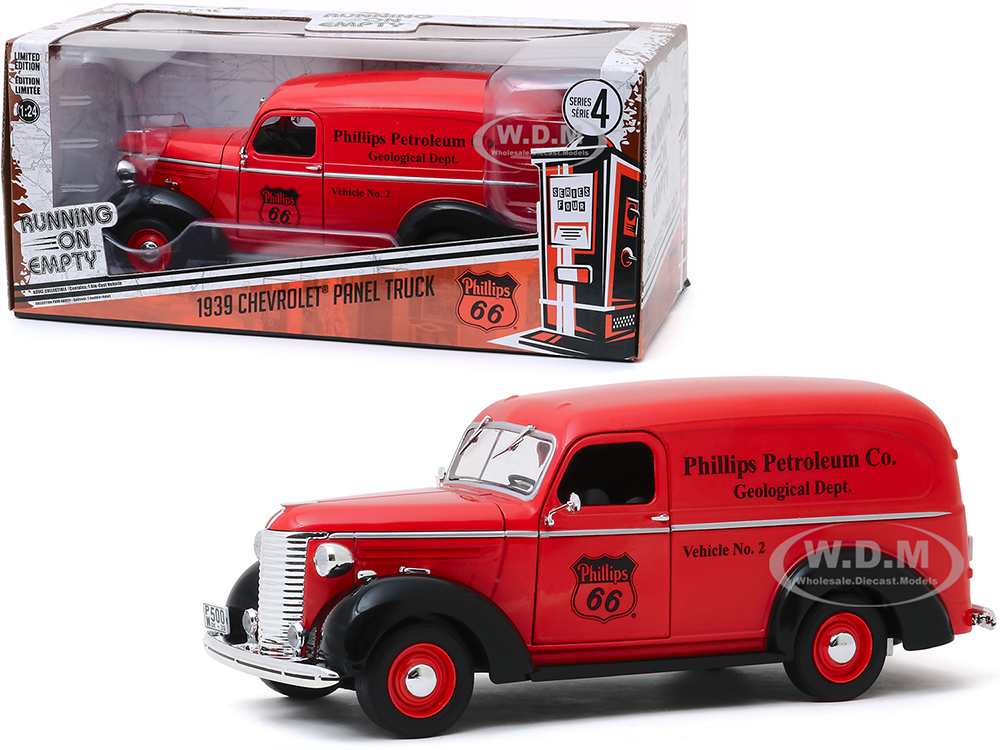 1939 Chevrolet Panel Truck Red Phillips 66 (Phillips Petroleum Co. Geological Dept.) Running on Empty Series 4 1/24 Diecast Model Car by Greenlight