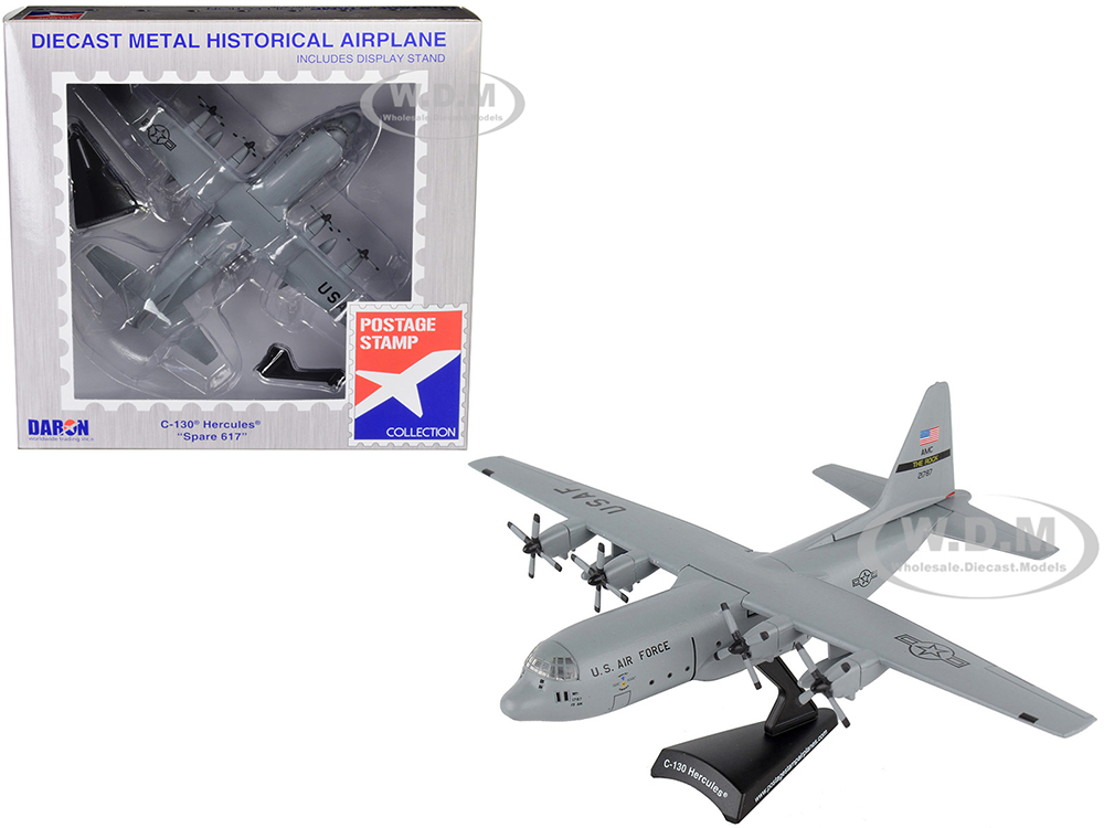 Lockheed C-130 Hercules Transport Aircraft Spare 617 United States Air Force 1/200 Diecast Model Airplane by Postage Stamp