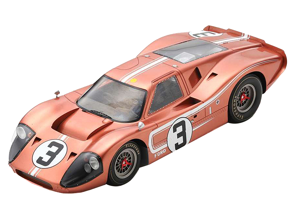 Ford GT40 MK IV #3 Mario Andretti - Lucien Bianchi 24 Hours of Le Mans (1967) with Acrylic Display Case 1/18 Model Car by Spark