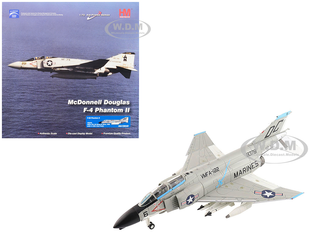 McDonnell Douglas F-4B Phantom II Aircraft VMFA-122 DA Nang Air Base (1968) United States Marines Air Power Series 1/72 Diecast Model by Hobby Master