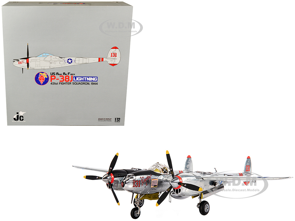 Lockheed P-38J Lightning Fighter Plane "Major Thomas McGuire U.S. Army Air Force 431st Fighter Squadron" (1944) 1/72 Diecast Model by JC Wings