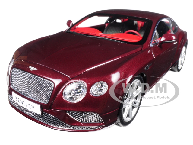 2016 Bentley Continental Gt Lhd Burgundy 1/18 Diecast Model Car By Paragon