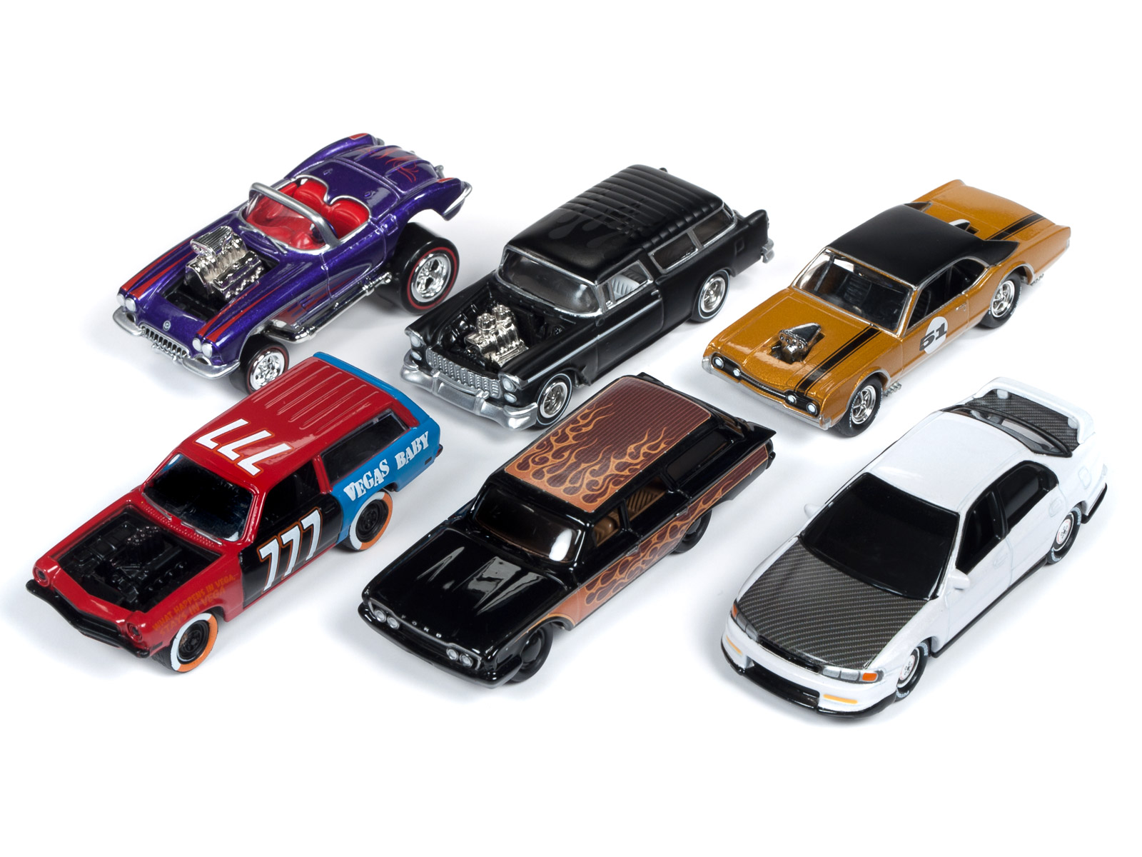 "Street Freaks" 2019 Release 2 Set A of 6 Cars Limited Edition to 3000 pieces Worldwide 1/64 Diecast Models by Johnny Lightning