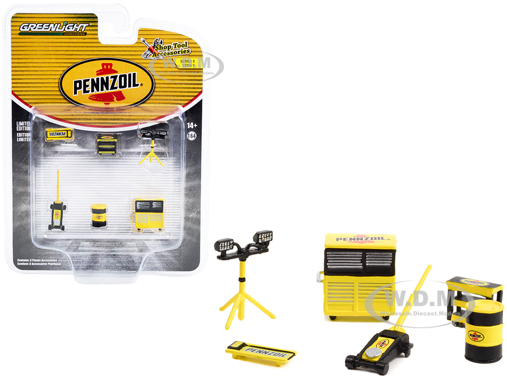 "Pennzoil" 6 piece Shop Tools Set "Shop Tool Accessories" Series 5 1/64 Models by Greenlight