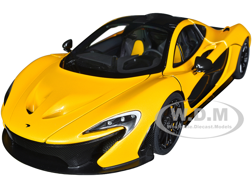McLaren P1 Volcano Yellow with Yellow and Black Interior 1/18 Model Car by Autoart