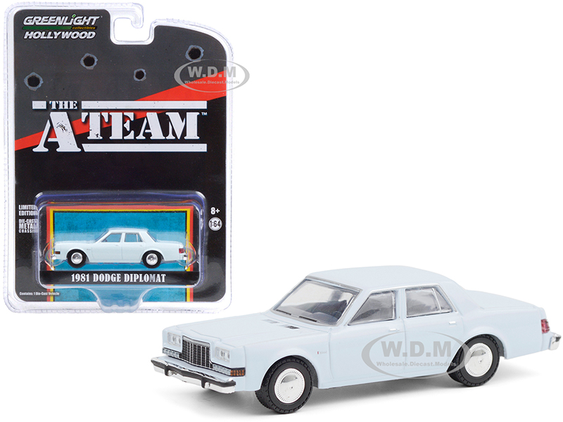 1981 Dodge Diplomat Light Blue The A-Team (1983-1987) TV Series Hollywood Special Edition 1/64 Diecast Model Car By Greenlight