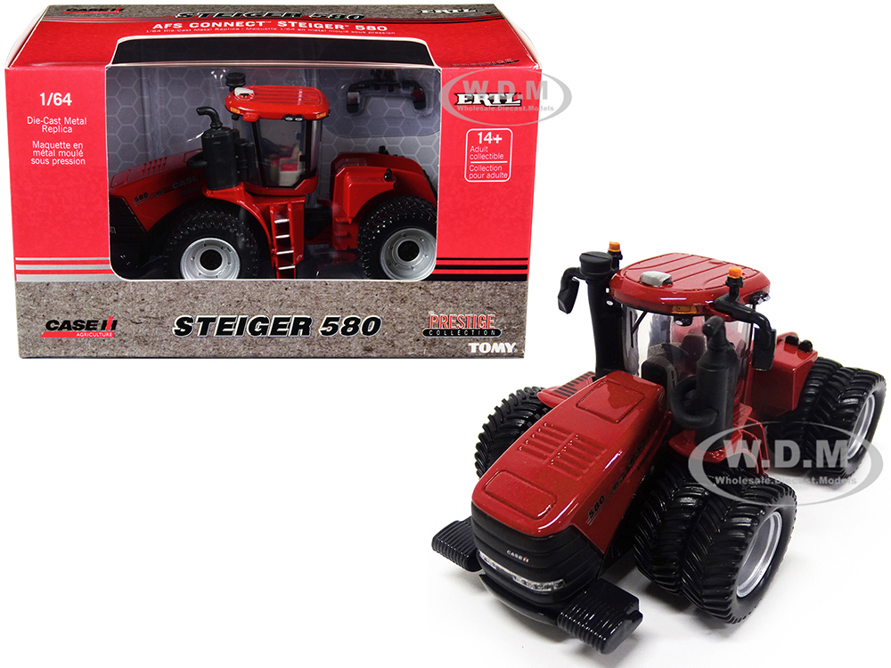 Case AFS Connect Steiger 580 Tractor with Dual Wheels Red "Case IH Agriculture" "Prestige Collection" Series 1/64 Diecast Model by ERTL TOMY