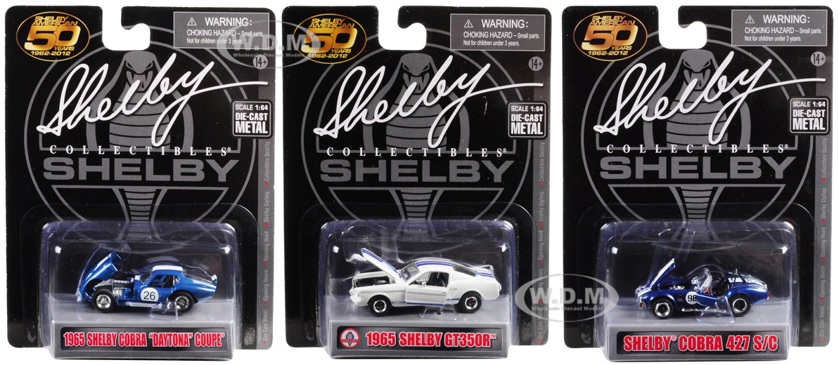 Carroll Shelby 50th Anniversary 3 piece Set 1/64 Diecast Model Cars by Shelby Collectibles