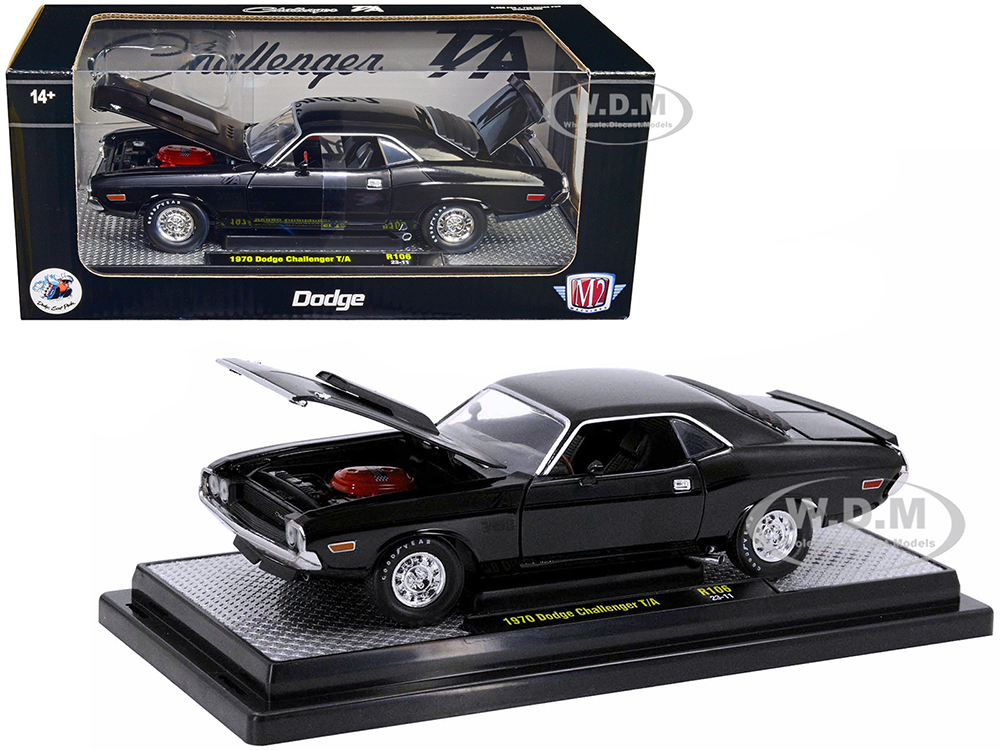1970 Dodge Challenger T/A Black Limited Edition to 5250 pieces Worldwide 1/24 Diecast Model Car by M2 Machines