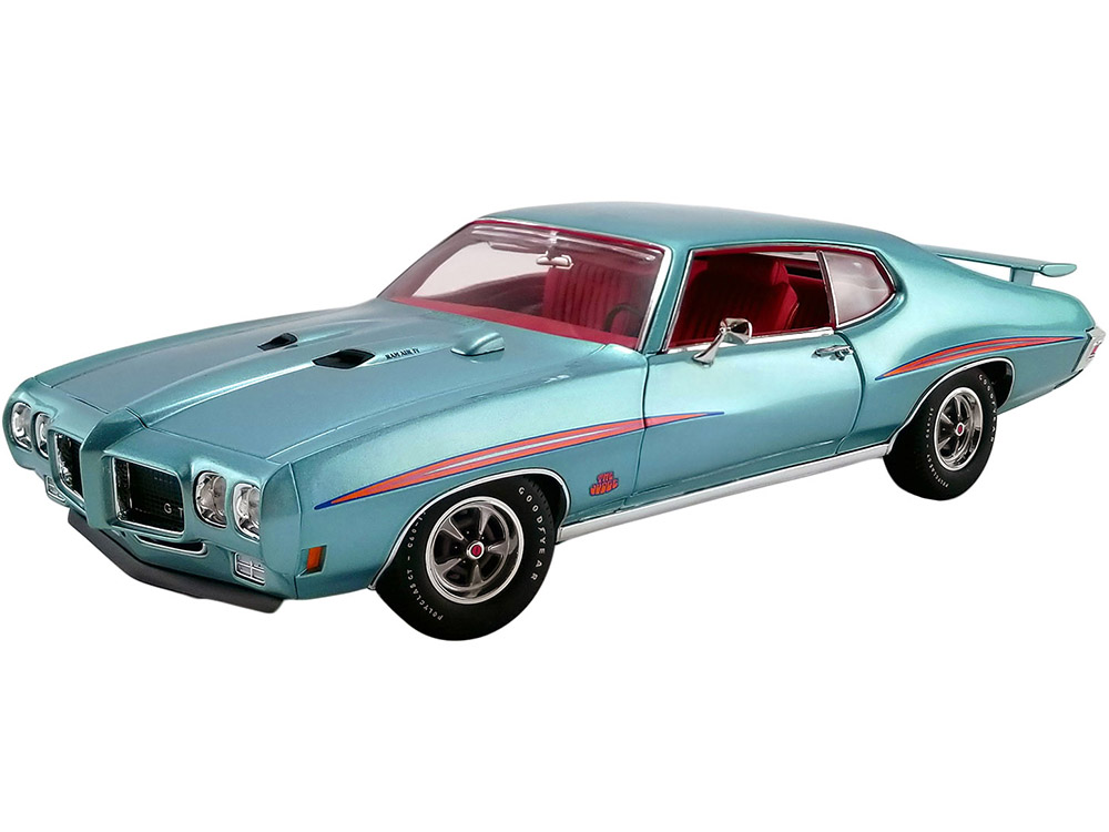 1970 Pontiac Gto Judge Mint Turquoise Metallic With Red Interior Limited Edition To 588 Pieces Worldwide 1/18 Diecast Model Car By Acme