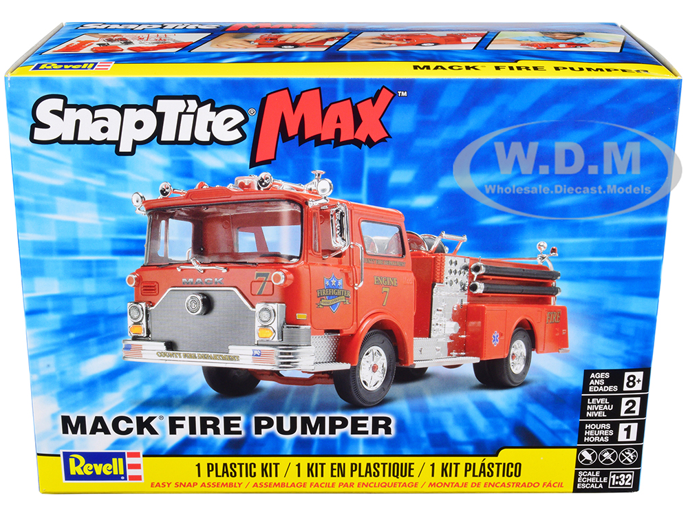 Level 2 Snap Tite Max Model Kit Mack Fire Pumper Truck 1/32 Scale Model by Revell