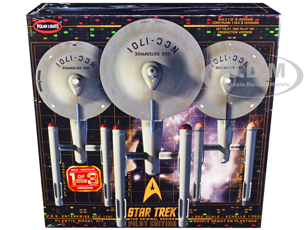 Skill 2 Model Kit U.S.S. Enterprise NCC-1701 Pilot Edition Star Trek 3-in-1 1/350 Scale Model by Polar Lights
