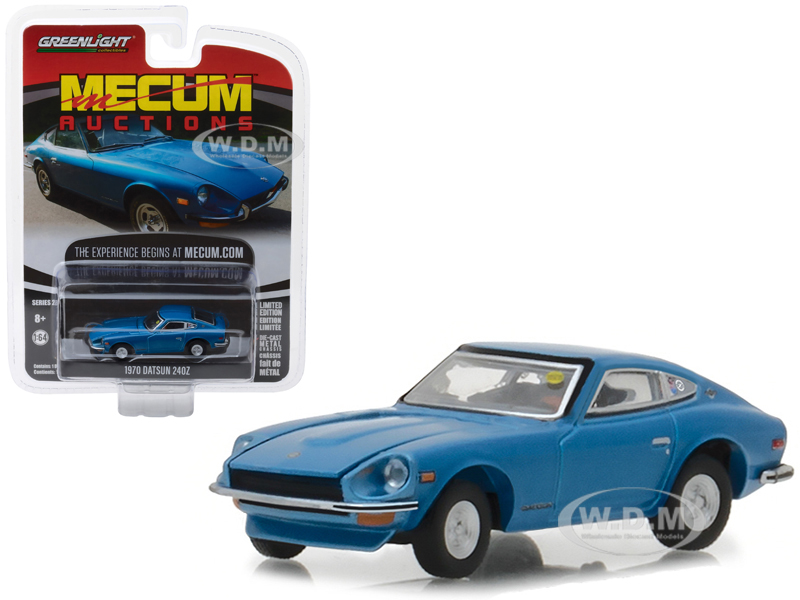 Image of 1970 Datsun 240Z Blue (Seattle 2014) Mecum Auctions Collector Series 2 1/64 Diecast Model Car by Greenlight