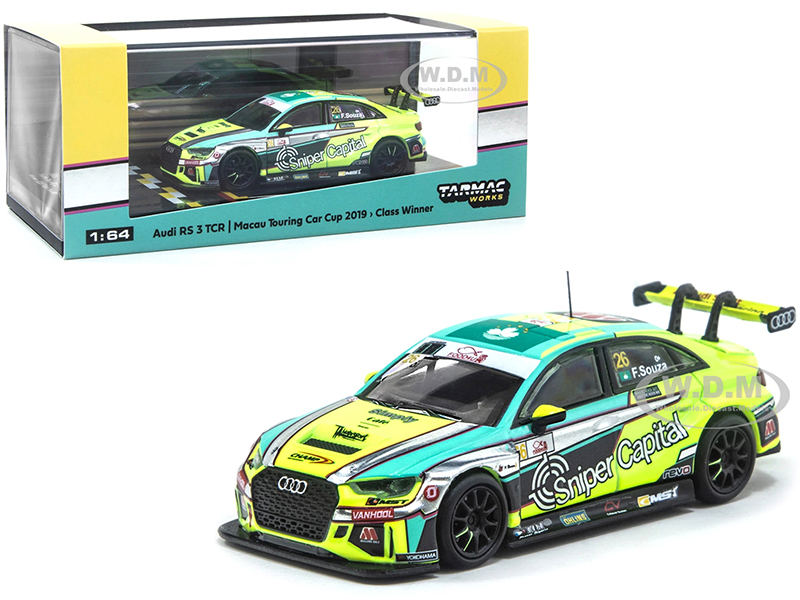 Image of Audi RS 3 TCR 26 Filipe de Souza Macau Touring Car Cup (2019) 1950cc Class Winner 1/64 Diecast Model Car by Tarmac Works