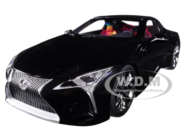 Image of Lexus LC500 Black with Dark Rose Interior and Carbon Top 1/18 Model Car by Autoart