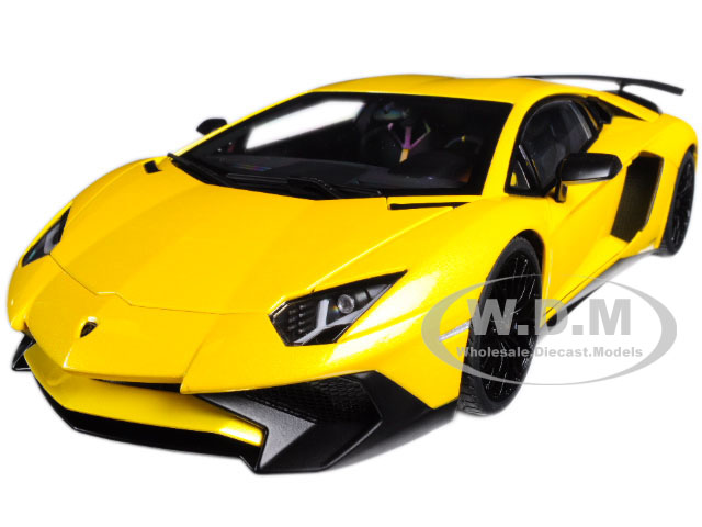 Image of Lamborghini Aventador LP750-4 SV New Giallo Orion/ Metallic Yellow 1/18 Model Car by Autoart