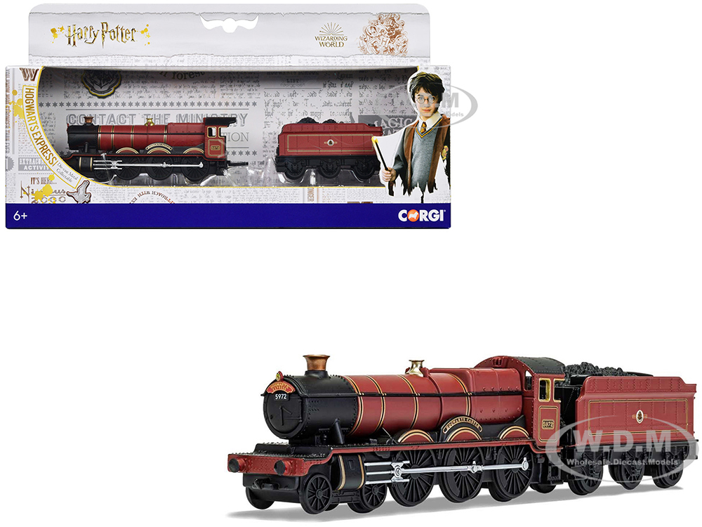 Hogwarts Express Locomotive with Coal Train Car Harry Potter Movie Series 1/100 Diecast Model by Corgi