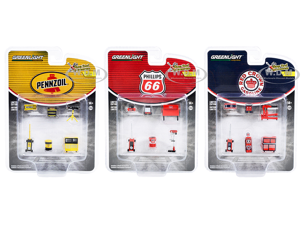 "Shop Tool Accessories" Series 5 Set of 3 Multipacks 1/64 Models by Greenlight
