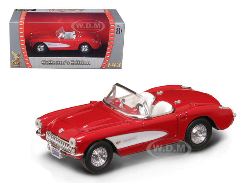 1957 Chevrolet Corvette Convertible Red 1/43 Diecast Model Car By Road Signature