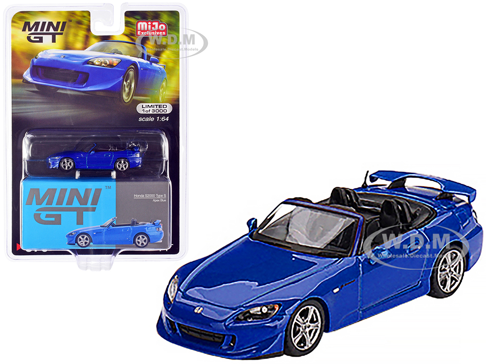 Honda S2000 (AP2) Type S Convertible RHD (Right Hand Drive) Apex Blue Limited Edition to 3000 pieces Worldwide 1/64 Diecast Model Car by True Scale M
