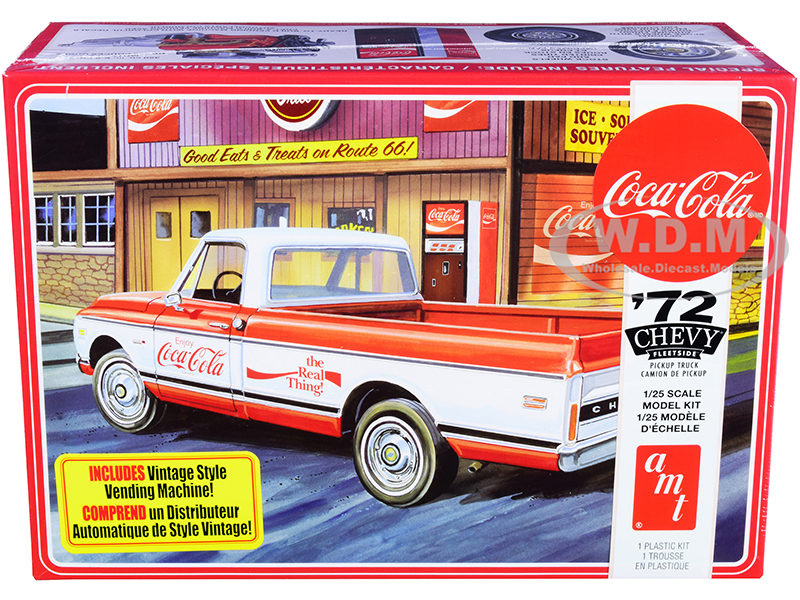 Skill 3 Model Kit 1972 Chevrolet Fleetside Pickup Truck with Vending Machine Coca-Cola 1/25 Scale Model by AMT