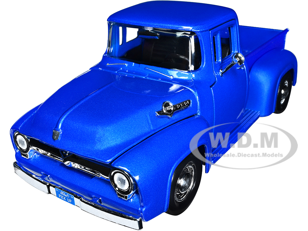 1956 Ford F-100 Pickup Truck Blue Metallic American Classics Series 1/24 Diecast Model Car by Motormax