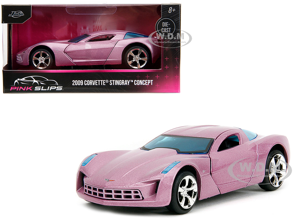 2009 Chevrolet Corvette Stingray Concept Pink Metallic with Blue Tinted Windows "Pink Slips" Series 1/32 Diecast Model Car by Jada