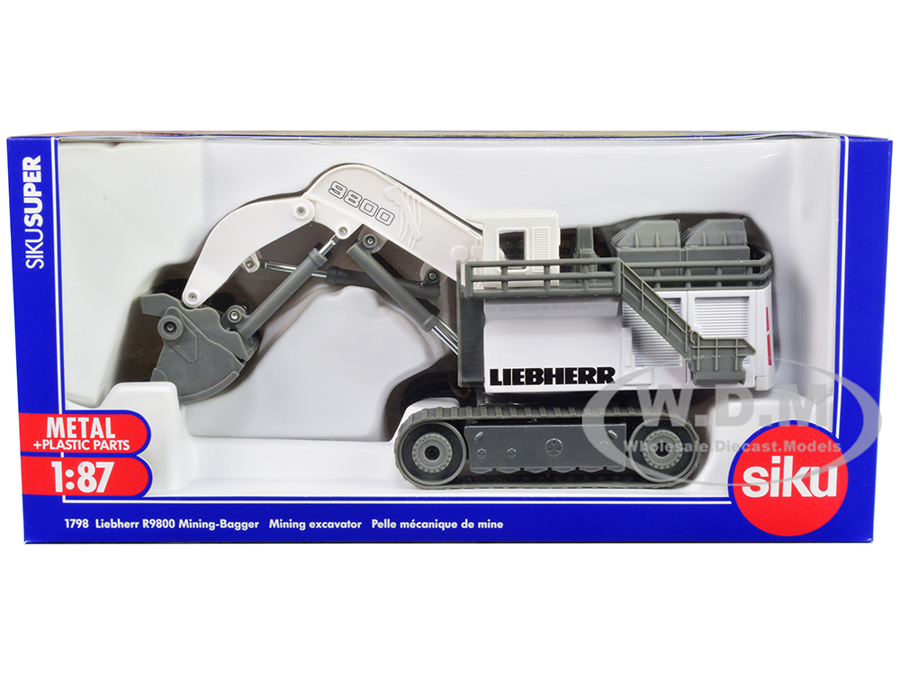 Liebherr R9800 Mining Excavator White and Gray 1/87 (HO) Diecast Model by Siku