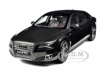 Image of 2010 Audi A8 W12 (D4) Oolong Grey 1/18 Diecast Model Car by Kyosho