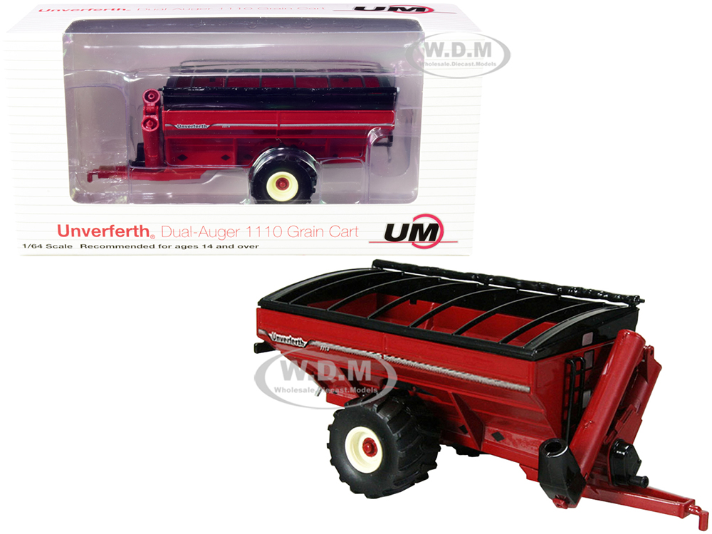 Unverferth Dual-Auger 1110 Grain Cart with Flotation Tires Red 1/64 Diecast Model by SpecCast