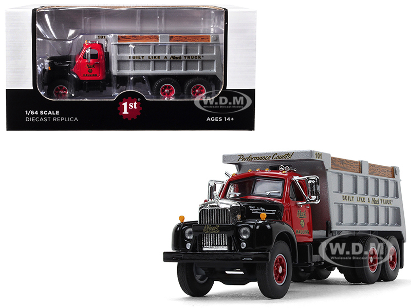 Image of Mack B-61 Tandem Axle Dump Truck "Mack Hauling" 1/64 Diecast Model by First Gear
