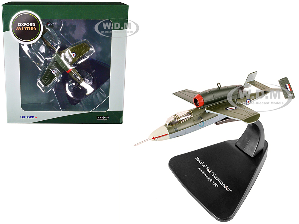 Heinkel 162 Salamander Jet Fighter Farnborough England (1945) Oxford Aviation Series 1/72 Diecast Model Airplane by Oxford Diecast