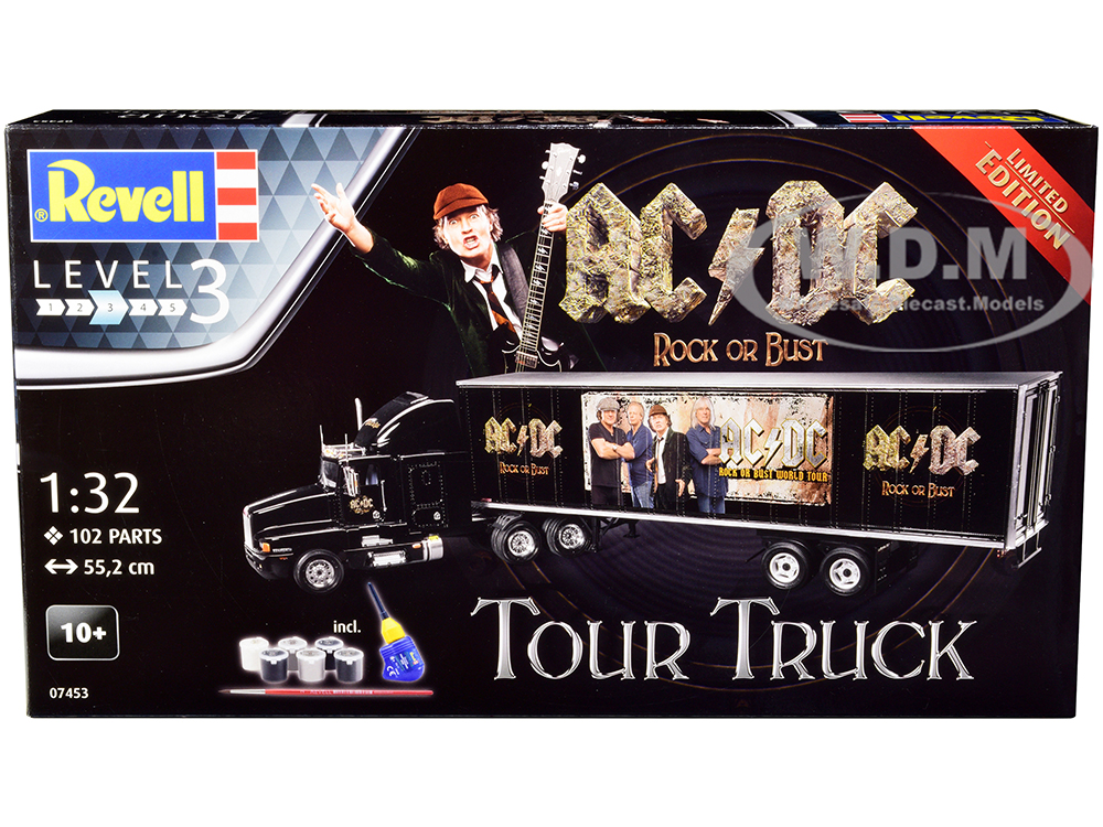 Level 3 Model Kit Kenworth Tour Truck "AC/DC Rock or Bust" 1/32 Scale Model by Revell
