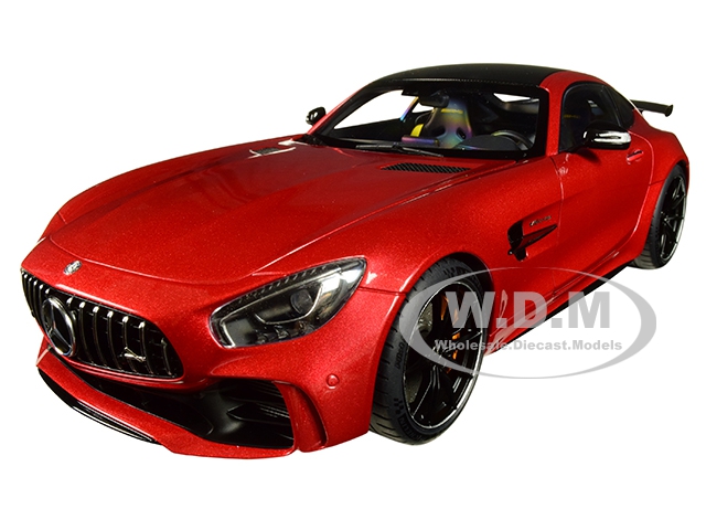 Image of Mercedes AMG GT R AMG Designo Cardinal Red Metallic with Carbon Top 1/18 Model Car by Autoart