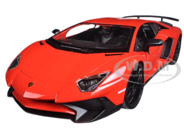 Lamborghini Aventador Lp750-4 Red 1/24 Diecast Model Car By Bburago